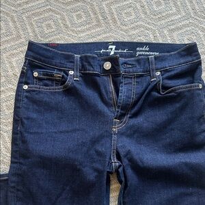 7 For All Mankind Women's Dark Blue Ankle Jeans
